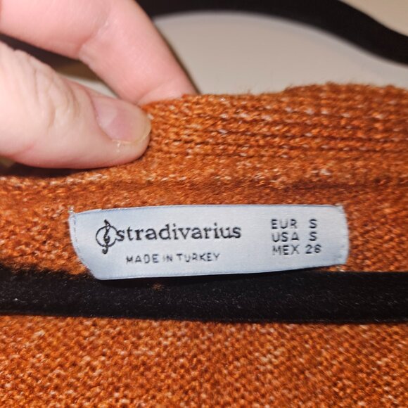 Dark Orange Cropped Cardigan - Picture 5 of 5